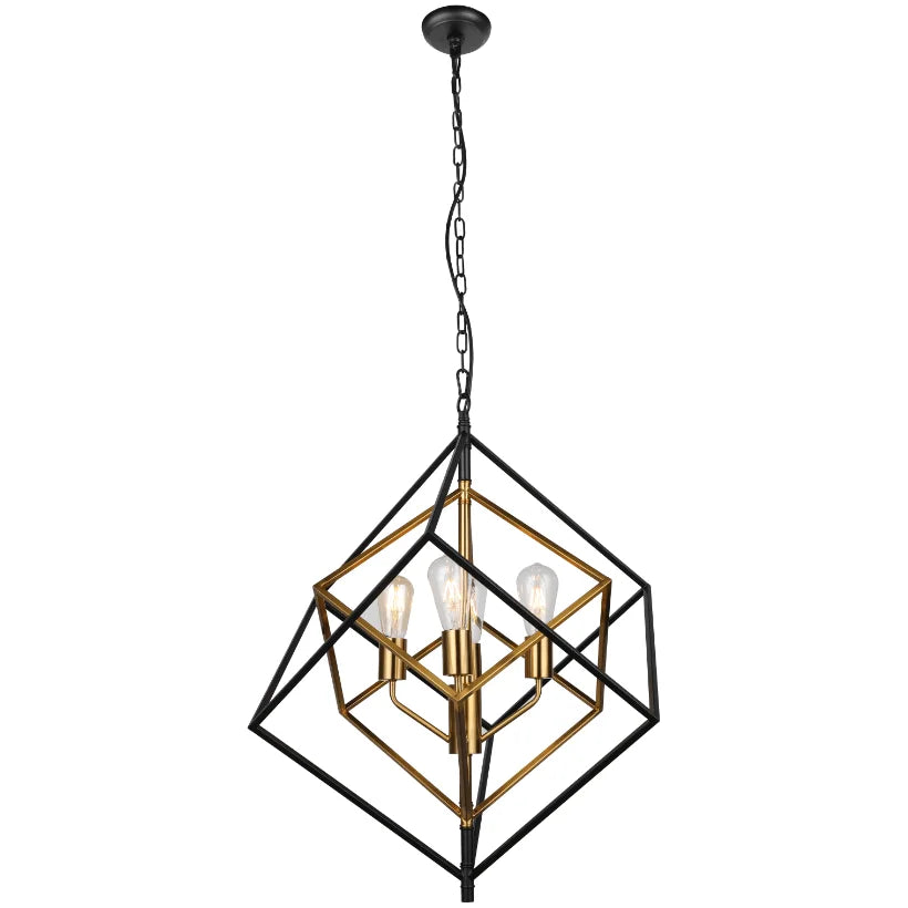 Black and gold pendant light, by Maple, for kitchen island or dining