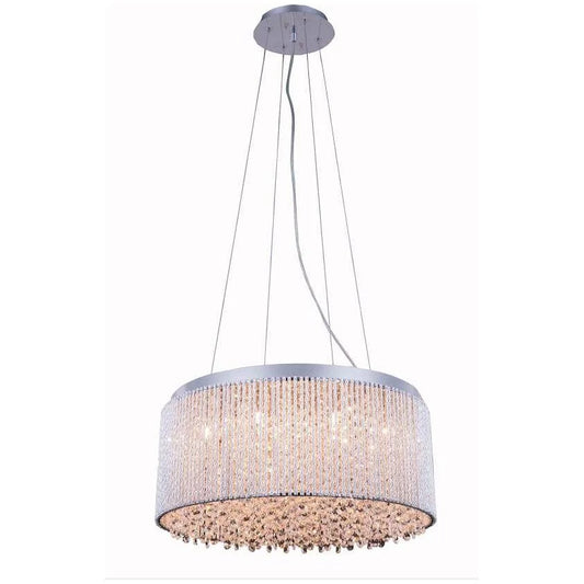 Chrome+ crystal pendant light, by Maple, for kitchen island or dining