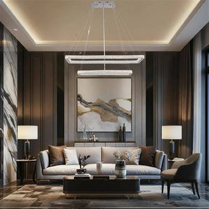 Chrome island pendant, by Maple, for kitchen island or dining, side view