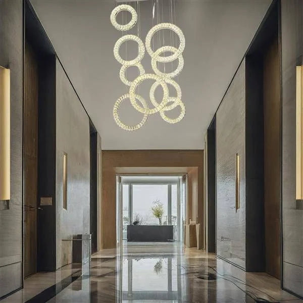 Chrome chandelier, by Maple, side view