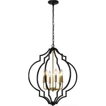 Black + gold finish pendant light, by Maple, for kitchen island or dining