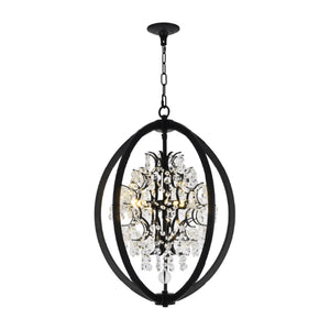 Black metal+ clear crystal chandelier, by Maple