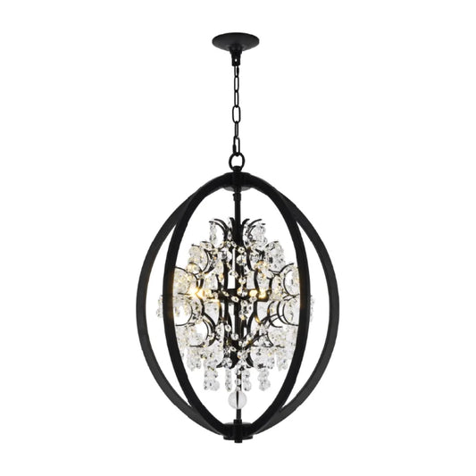 Black metal+ clear crystal chandelier, by Maple