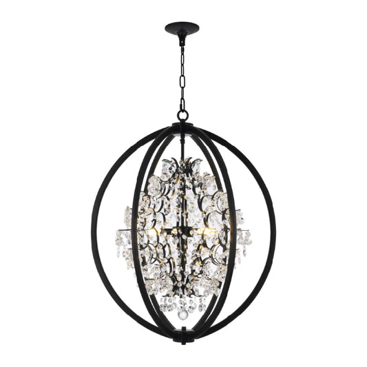 Black+ clear crystal chandelier, by Maple