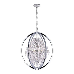 Chrome +clear crystal chandelier, by Maple