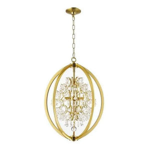 Gold + clear crystal chandelier, by Maple