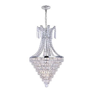 Chrome + clear crystal chandelier, by Maple