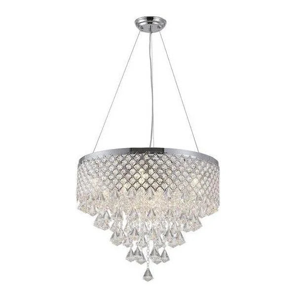Chrome metal+ clear crystal chandelier, by Maple