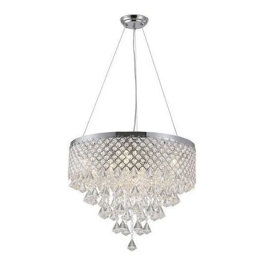 Chrome metal+ clear crystal chandelier, by Maple