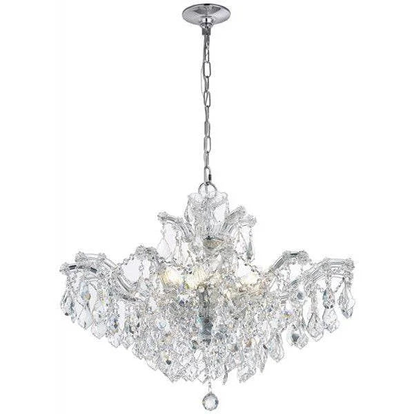 Chrome+ clear crystal chandelier, by Maple
