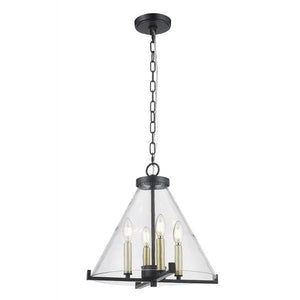 Matt black+gold + glass pendant light, by Maple, for kitchen island or dining