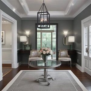 Orb + clear glass pendant light, by Maple, for kitchen island or dining, angled view