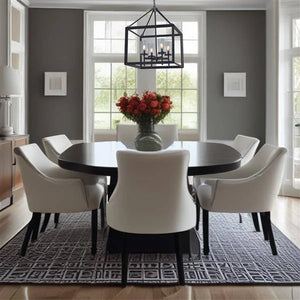 Orb + clear glass pendant light, by Maple, for kitchen island or dining, angled view