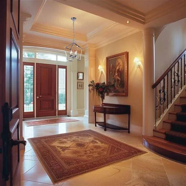 Chrome pendant light, by Maple, for kitchen island or dining, angled view