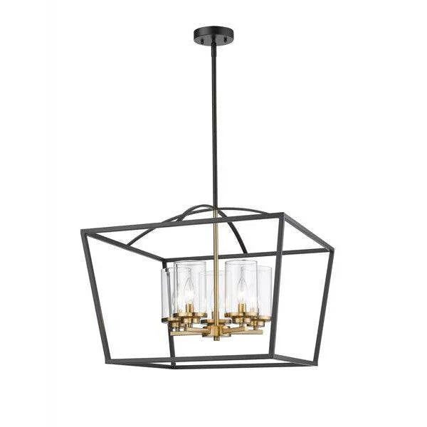 Black& gold+ clear glass pendant light, by Maple, for kitchen island or dining