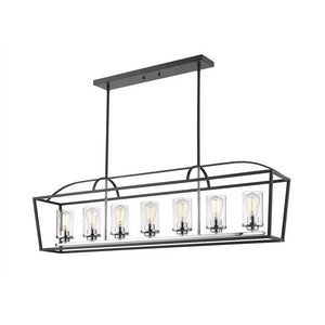 Black& gold + clear glass island pendant, by Maple, for kitchen island or dining