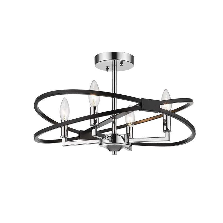 Black+ chrome pendant light, by Maple, for kitchen island or dining