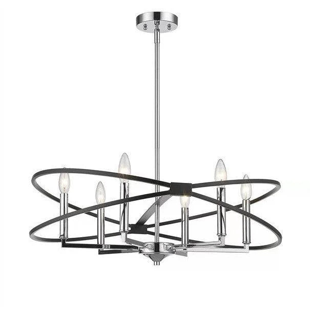 Black + chrome pendant light, by Maple, for kitchen island or dining