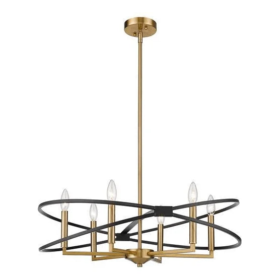 Black & gold pendant light, by Maple, for kitchen island or dining