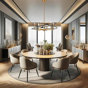 Black & gold pendant light, by Maple, for kitchen island or dining, angled view