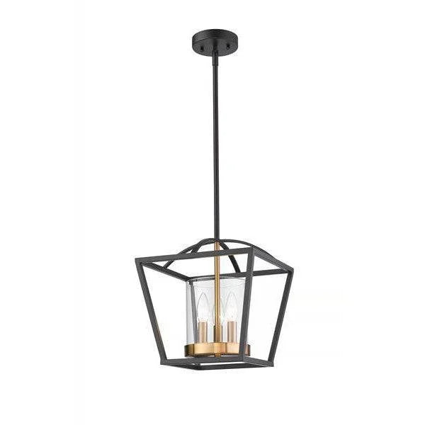 Black & gold+ clear glass pendant light, by Maple, for kitchen island or dining