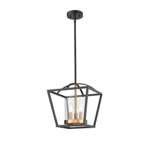 Black & gold+ clear glass pendant light, by Maple, for kitchen island or dining