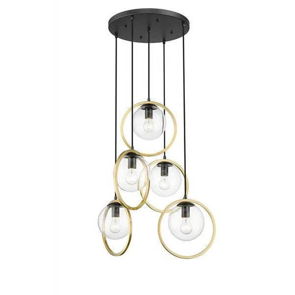 Black & gold pendant light, by Maple, for kitchen island or dining