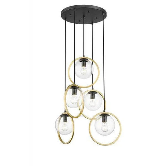 Black & gold pendant light, by Maple, for kitchen island or dining