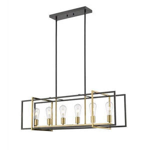Gold + black pendant light, by Maple, for kitchen island or dining