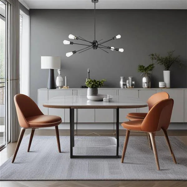 Black pendant light, by Maple, for kitchen island or dining, angled view