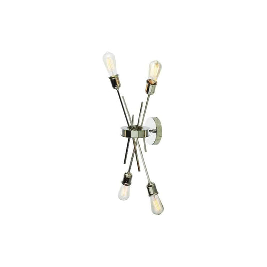 Polished chrome wall sconce, by Dainolite, for hallway or living room