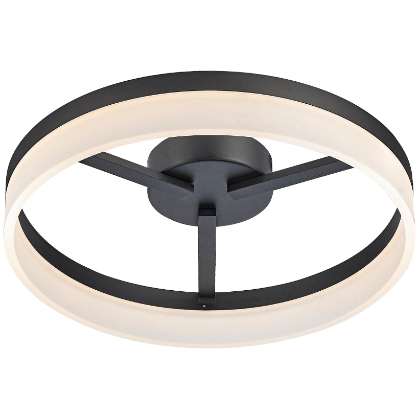 Sandy black flush-mount ceiling light, by Maple, for hallway, bedroom, or entryway