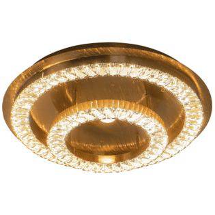Gold flush-mount ceiling light, by Maple, for hallway, bedroom, or entryway