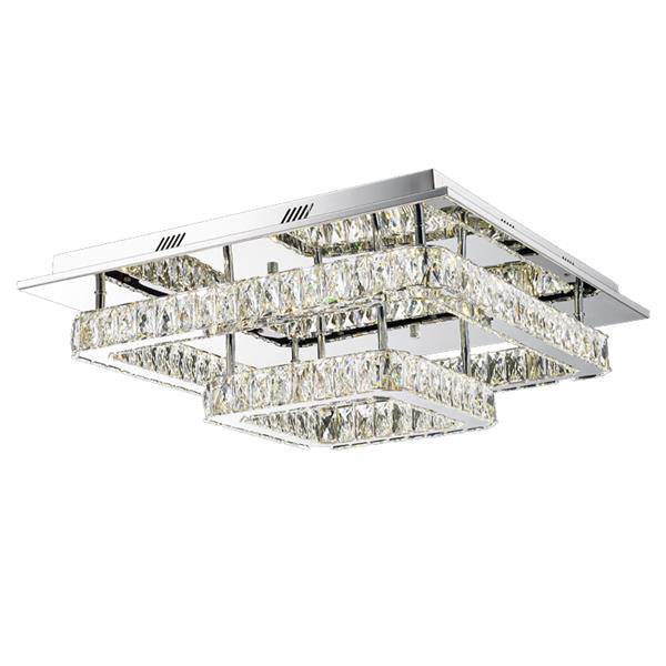 Chrome flush-mount ceiling light, by Maple, for hallway, bedroom, or entryway