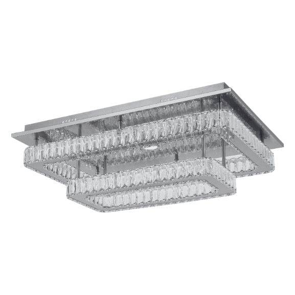 Chrome flush-mount ceiling light, by Maple, for hallway, bedroom, or entryway