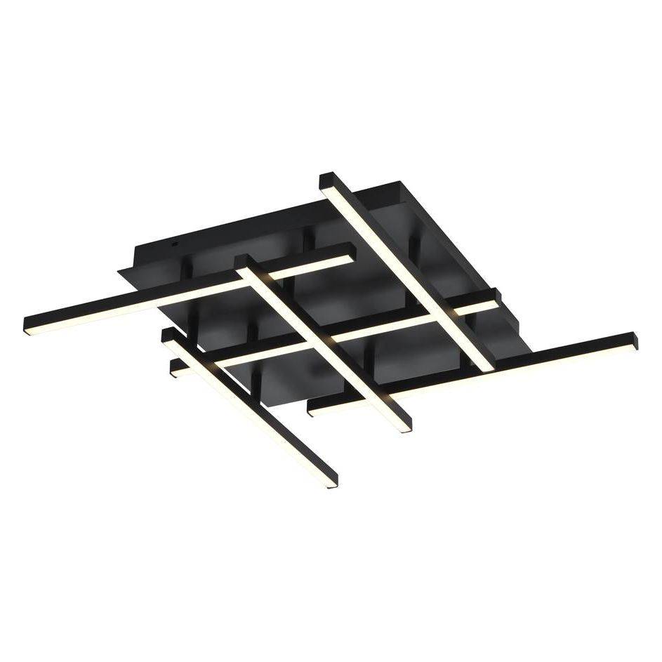 Black flush-mount ceiling light, by Maple, for hallway, bedroom, or entryway