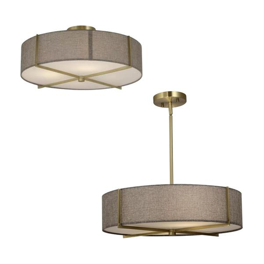 Gray flush-mount ceiling light, by Maple, for hallway, bedroom, or entryway