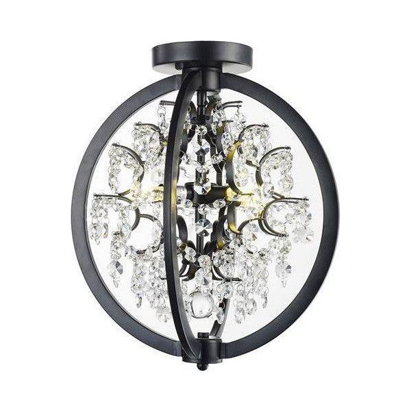 Black finish flush-mount ceiling light, by Maple, for hallway, bedroom, or entryway