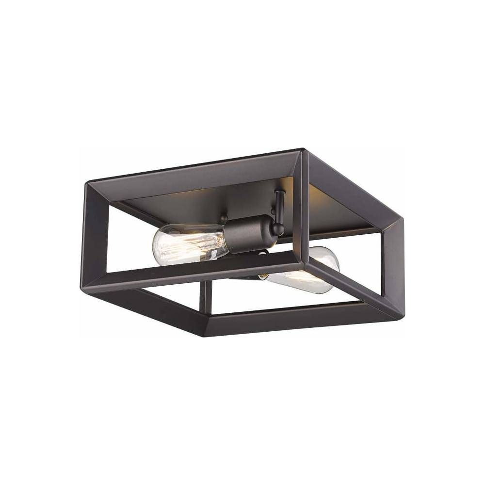 Oil brushed bronze (orb) flush-mount ceiling light, by Maple, for hallway, bedroom, or entryway