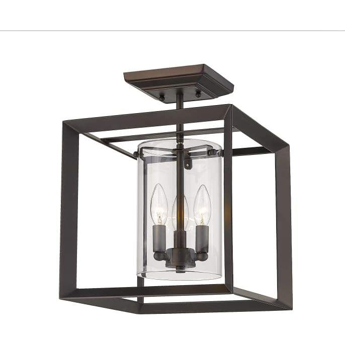 Oil brushed bronze (orb) flush-mount ceiling light, by Maple, for hallway, bedroom, or entryway