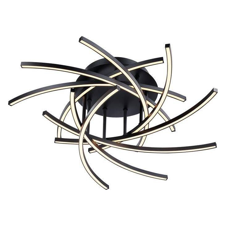 Black flush-mount ceiling light, by Maple, for hallway, bedroom, or entryway