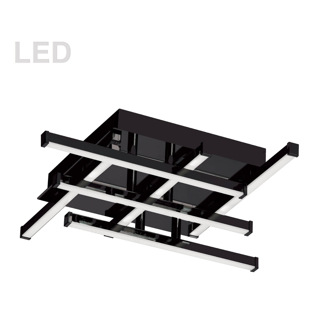 Flush Mount -Matte Black - LED 3000K 18W 1100Lumens Dimmable - L14.75'' x W14.75'' x H3.25'' - Sparkle Light