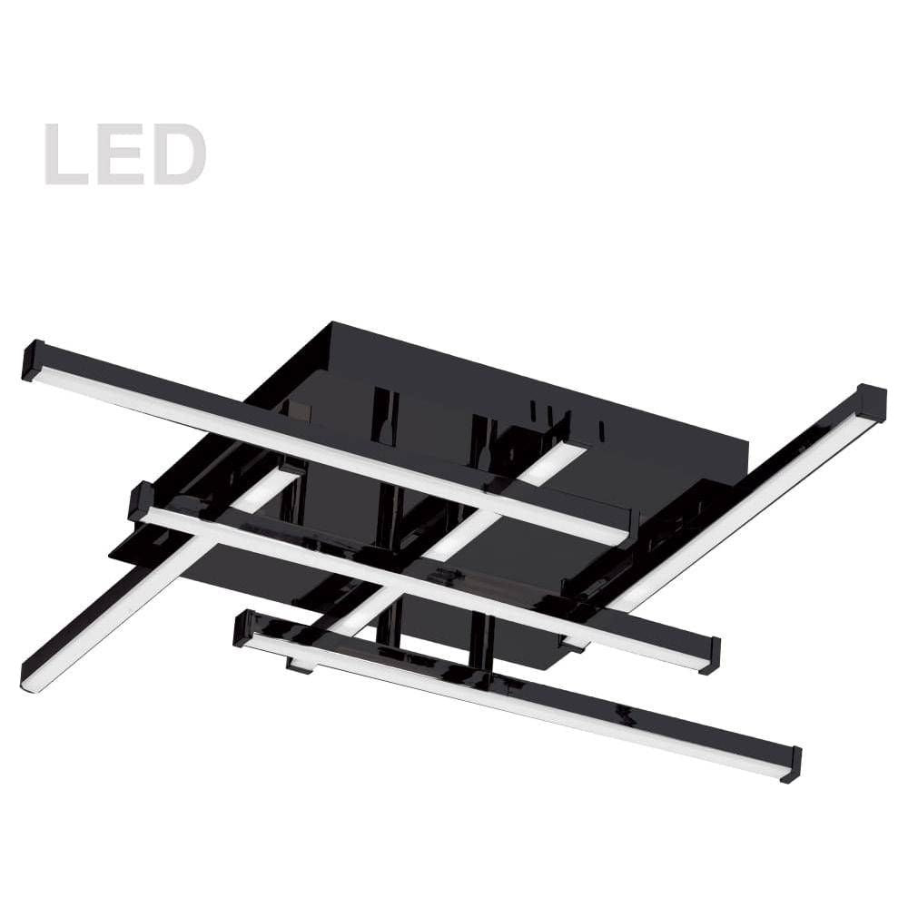 Flush Mount - Matte Black - LED 20W 3000K 1300Lumens Dimmable - L20'' x W20'' x H3.25'' - Sparkle Light