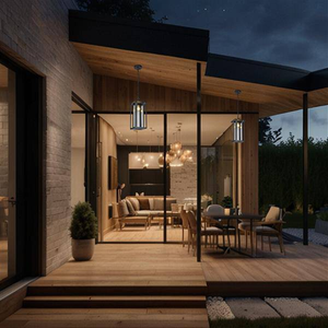 Sanded black ceiling light, by Maple, for hallway, bedroom, or entryway, side view