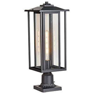 Black outdoor post lantern, by Maple, for driveway or front yard