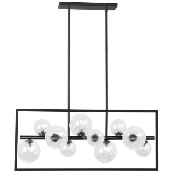 10 x G9 25Watt, Dimmable, Modern Pendant, Black, Size: L33'' x W10.5'' x H14'', Damp Location, 14Lbs. - Sparkle Light