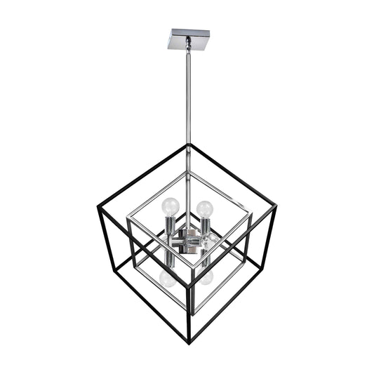 6 x E12 60Watt, Dimmable, Transitional Pendant, Polished Chrome, Size: L19'' x W22'' x H24'', Dry Location, 10Lbs. - Sparkle Light