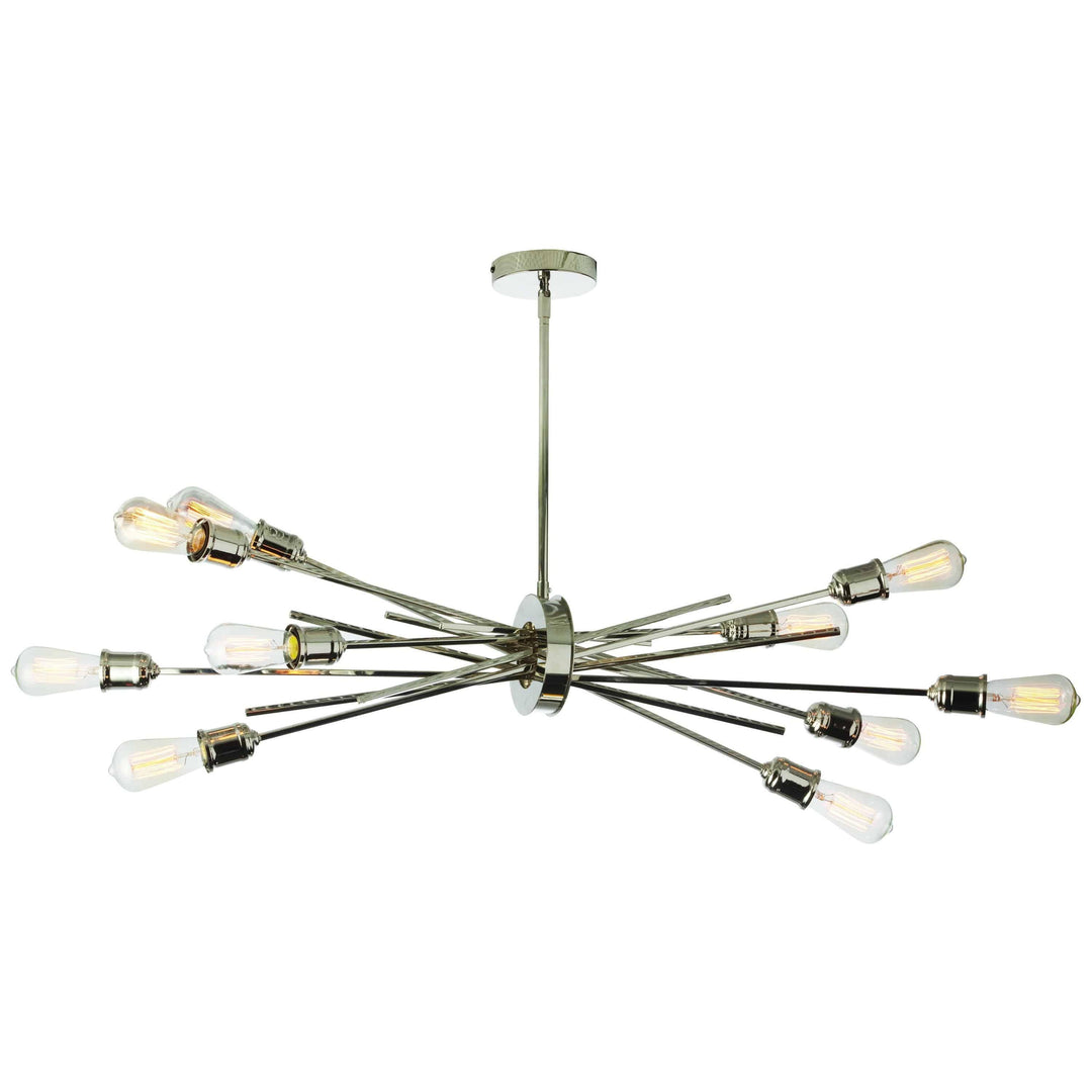 10 x E26 60Watt, Dimmable, Transitional Pendant, Polished Chrome, Size: L17'' x W39'' x H17'', Dry Location, 9Lbs. - Sparkle Light