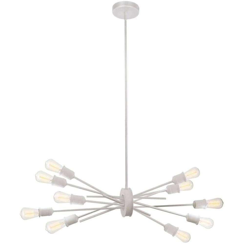 10 x E26 60Watt, Dimmable, Transitional Pendant, White, Size: L17'' x W39'' x H17'', Dry Location, 9Lbs. - Sparkle Light