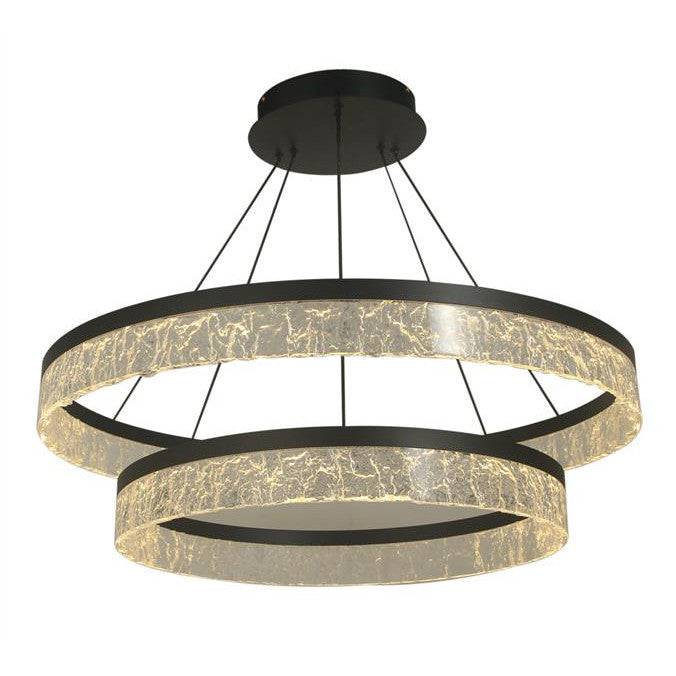 Chandelier - LED 3000K 70Watts 5600Lumens Dimmable - Gold Metal /Acrylic - Dia32" x OAH72" - Cable adjustable - 15 lbs - Sparkle Light